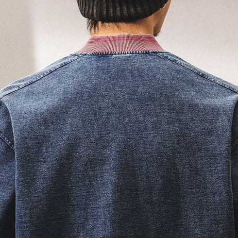 Vintage Denim Henley Neck Shirt P1844